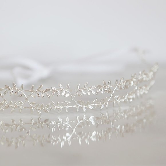 Acute Designs Fern Leaf Silver Crown Headband NEW! main image 4